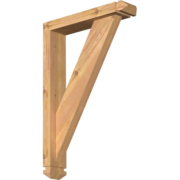 Ekena Millwork Traditional Arts and Crafts Smooth Bracket w/ Offset Brace, Western Red Cedar, 3 1/2"W x 16"D x 24"H BKT0402X16X24TRA03SWR - main